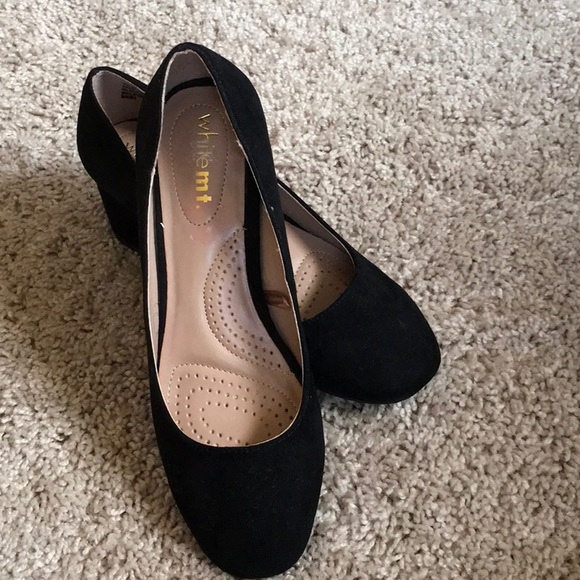 white mountain block heels